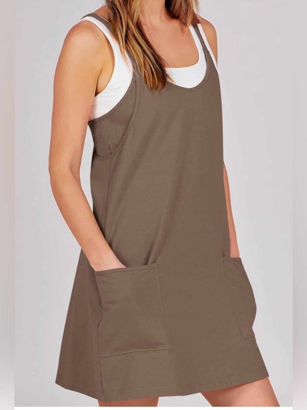 Women’s Coffee Athletic Dress With Body Shaper Attached Inside NWOT Size M - Picture 8 of 10